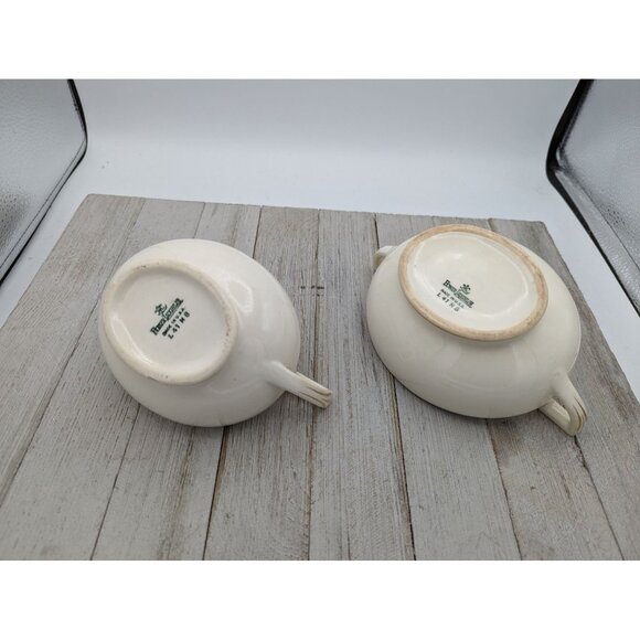 Vintage Homer Laughlin Creamer & Sugar Bowl Neville Pattern L41N8 - Picture 6 of 9